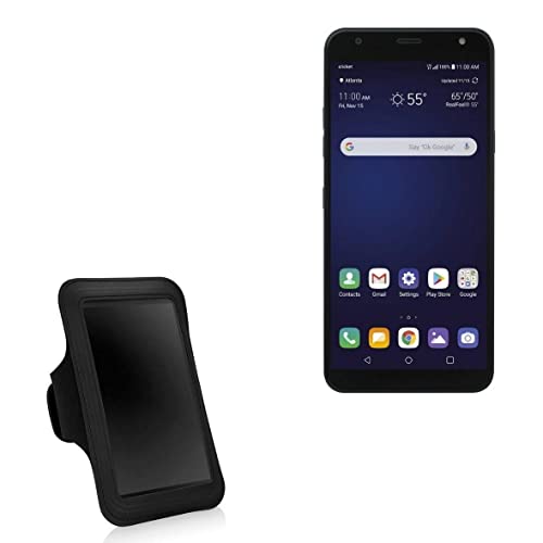 BoxWave Case Compatible with LG Harmony 3 - Sports Armband, Adjustable Armband for Workout and Running for LG Harmony 3 - Jet Black