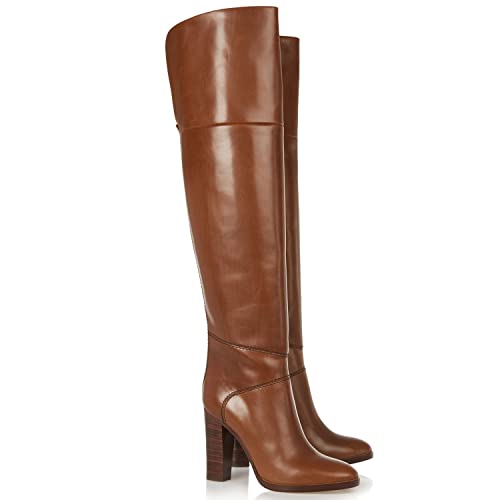 Bbruriy Damen Winter Overknee Stiefel Chunky Heels Oberschenkel Hoch...