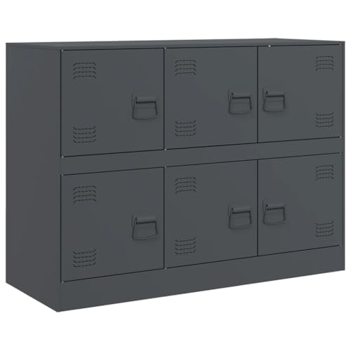 vidaXL Buffet Anthracite 99x39x73 cm Acier, Armoire, Placard, Buffet Haut, Armoire latérale, Armoire de Rangement, Organisateur de Maison