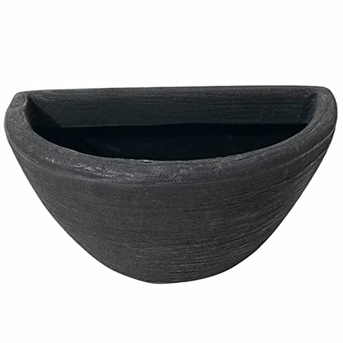 Vaso De Parede Em Polietileno Para Jardim Vertical 28x14 Cor: Preto