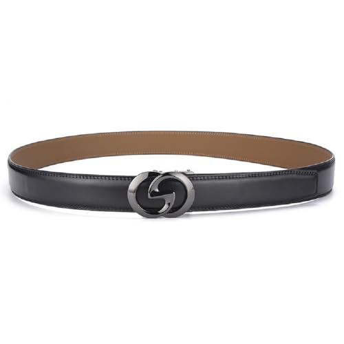 Mens Designer Ratchet Belts for Casual Jeans,Leather Belts with Automatic Slide Buckle3