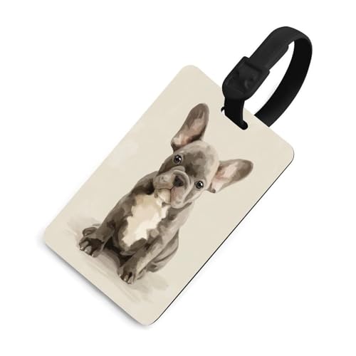 Targhetta per bagagli con cucciolo di bulldog francese