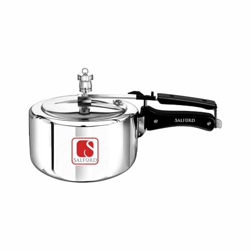 Image of Salford Pressure Cooker Inner Lid 1 Litre | Aluminium Mini Cookers Manual Kitchen Must-Have Cookware Pots & Pans | ISI Certified | Fast & Safe Healthy Cooking | Induction & Gas Stove Compatible