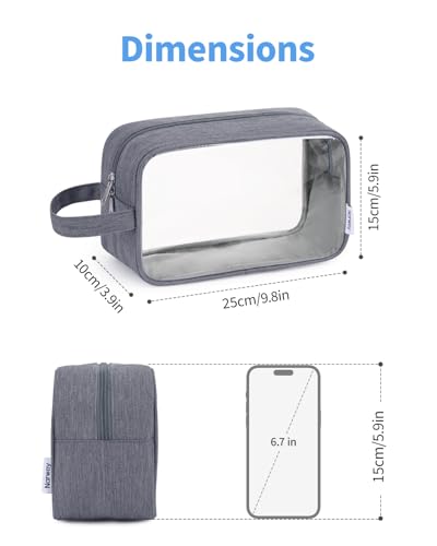 Image of Narwey Clear Travel Toiletry Bags for Men Women, Clear Makeup Cosmetic Bag