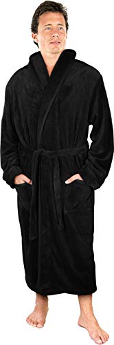 Luxurious Men's Shawl Collar Fleece Bathrobe