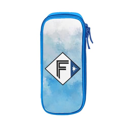 For 北海道日本ハムファイターズ ペンケース 筆箱 2層 文具ポーチ 大容量 おしゃれ 学生用 大人 通学 通勤 多機能 誕生日 Blue