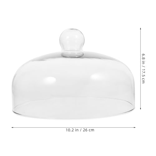 Image of Housoutil Glass Cake Dome Cover, 10 Inch Clear Round Cake Cover, Glass Dessert Dome Lid for Kitchen, Birthday, Weddings, Party, Appetizer Dessert & Cheese Serving Platter