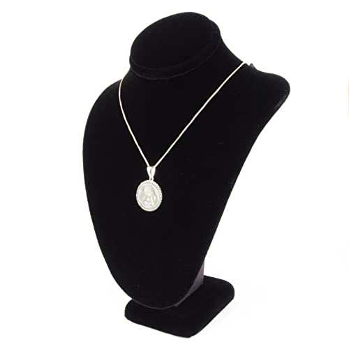 925 Solid Sterling Silver Mother of Pearl Child Angel Cameo Pendant Round 19mm2