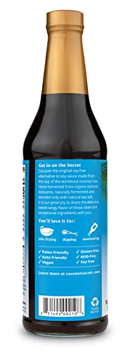 Coconut Secret Coconut Aminos - 16.9 Fl Oz - Low Sodium Soy Sauce Alternative, Low-Glycemic - Organic, Vegan, Non-Gmo, Gluten-Free, Kosher - Keto, Paleo - 101 Total Servings #TOP7