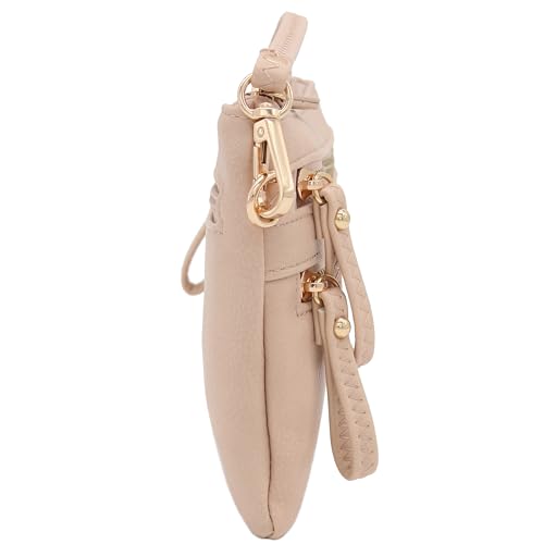 Image of FashionPuzzle Multi Zipper Pocket Small Wristlet Crossbody Bag