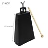 MuzcYM 7 inch Metal Steel Cow Bell, Cow Bell Instrument Noise Makers Cowbell with Stick, Hand Percussion Cow Bells for Drumset Kit Percussion Sporting Events Wedding Party #3