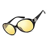 TJUTR Women’s Night Vision Driving Glasses, Polarized Yellow Tint Anti Glare Eyewear for Nighttime Driving TN2572