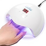 Gellen 54W U V ネイルランプ オートセンサーLCDディスプレイ付き 3タイマー LEDネイルランプ ジェルポリッシュ用 - 18ビーズ 高速硬化ネイルドライヤー サロン家庭用 ホワイト