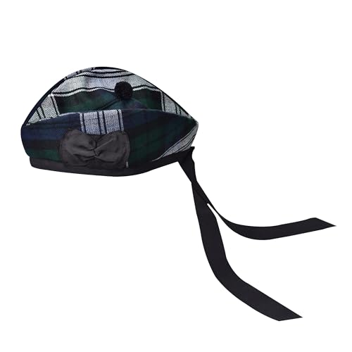 Image of Glengarry Cap-Traditional Scottish Hat, Acrylic Wool Tartan Glengarry hat, Kilts /Bagpipes Accessories