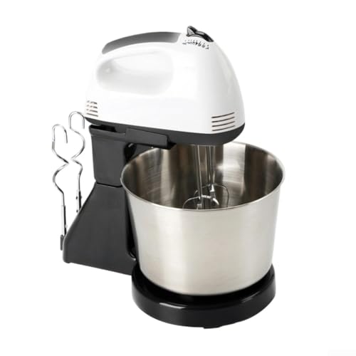 Batidora de pie de 7 velocidades con cuenco de acero inoxidable de 2 cuartos de galón, diseño compacto, batidor de mezcla, batidor para hornear pasteles, galletas, hogar, profesional, color negro y