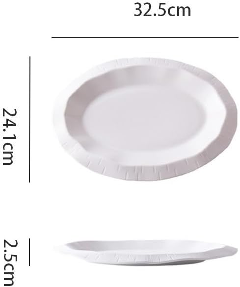 モダンな大型ディナープレート クリエイティブディナーの厚みのある陶器製食器、サラダプレート、和風デザートプレート 積み重ね可能なディ