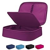 Estojo Escolar Box Grande Infantil Organizador Para Lapis Feminino Masculino Nylon Com Divisoria Necessarie Ziper Resistente Marca Calmfy (Violeta)