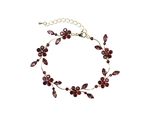Image of Faship Gorgeous Rhinestone Crystal Floral Necklace Earrings Set
