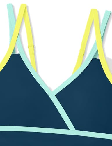 Image of Girls Swimsuit 2 Piece Bathing Suit Criss Cross Ruched Girl Tankini Sets Printed Girls' Swimwear for 9-18 Years