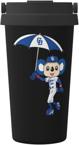 Zateem ステンレス タンブラー 蓋つき コーヒーカップ 人気 中日ドラゴンズ マグカップ ストローとストローブラシ付き 保温 保冷 持ち運び 水筒 ボトル コーヒー ビルー 大容量 カップ 直飲み 500ml KF165B