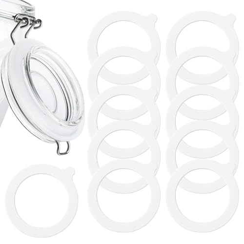 QZKJQDD 10 Stück Einmachgummiringe, Silikon Glasdichtungen Ersatz, Gummiringe für Gläser, Gummiringe Für Weckgläser, Gläser Gummiringe Silikon, für Einmachgläser Weckgläser Bügelgläser (70x95mm)