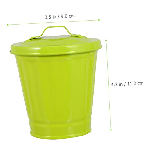 2 piezas caneca de basura de escritorio de hierro miniatura 5