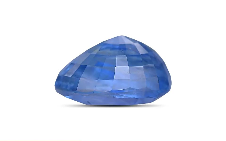 Saphir bleu ovale véritable 5.25 carats certifié pour éviter les contrefaçons
