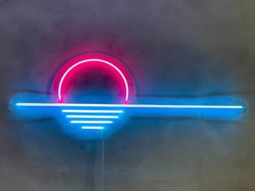 Image of LED Decorative Lights USB Mountains Sunrise Sunset Led Neon Signs Home Decoration Wall Art Holiday Gift Brightness Adjustable 16.5''x9.5''