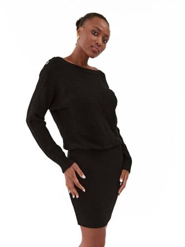 Robe en tricot Elodie GUESS pour femme ajustée noire