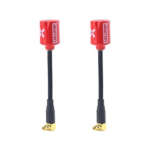 FOXEER 2pcs FPV Antenna Lollipop V4 5.7G 2.6dBi Super Mini RHCP Stubby Antenna MMCX Angle Connector for RC Drone FPV Racing Quadcopeter Multicopter Cover