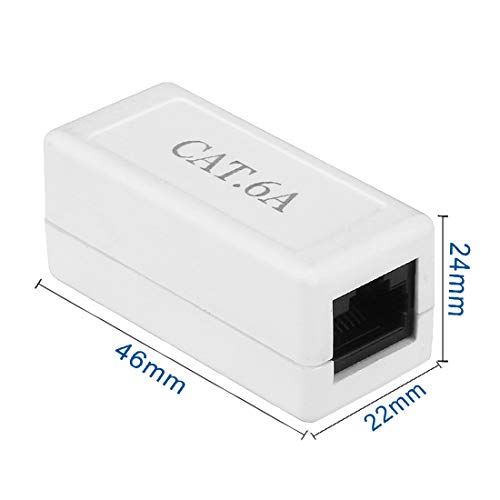 Acoplador RJ45 FIYA 6A 8P8C hembra a hembra blanco miniatura 3