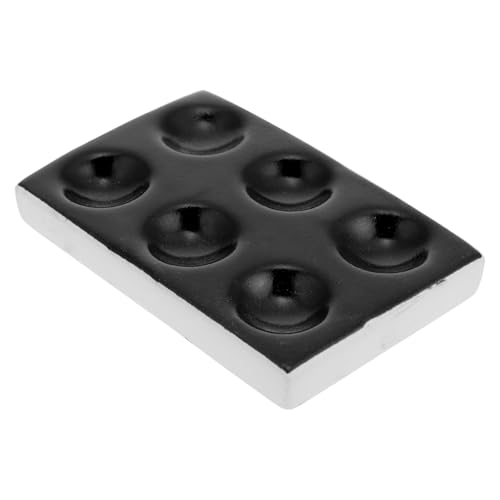 Garneck Placa de Porcelana para Experimentos de Laboratorio 6 Orificios Negra Tablero de Reacción Química Placa de Pocillos para Análisis Cualitativo y Enseñanza Científica