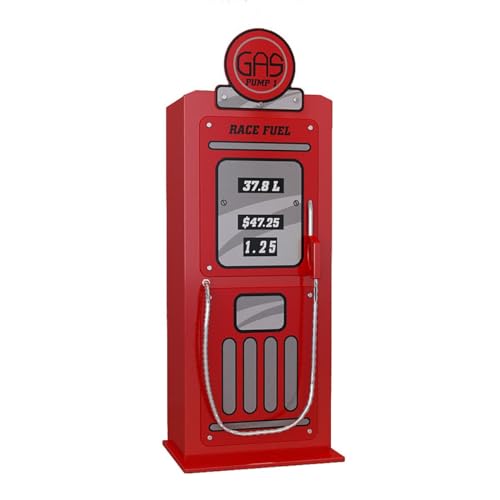 AltoBuy Turbo - Armoire 1 Porte Style Pompe à Essence Vintage Rouge