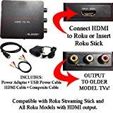 HDMI to 3RCA Composite AV Converter for Roku [Roku 2, Roku 3, Roku 4, Roku Express, Roku Ultra, Roku Premiere, Roku Premiere+ and Roku Streaming Stick (All Models)]