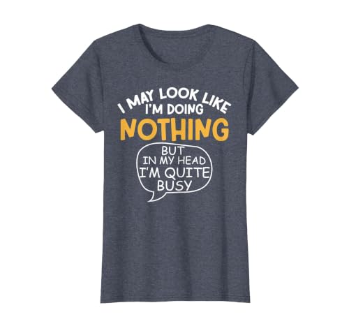 in My Head I'm Quite Busy Funny ADHD Awareness T-Shirt, Women, Heather Blue, Large