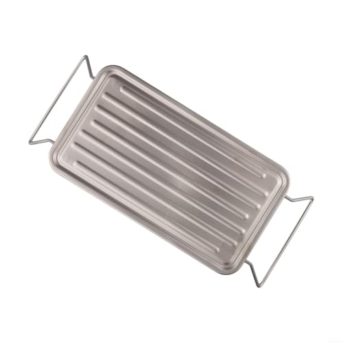Parrilla plegable de titanio para barbacoa y mesa al aire libre, diseño de placa acanalada ultraligera para cocinar uniformemente, senderismo, picnic, equipo portátil, tamaño compacto con 270 x 122 x