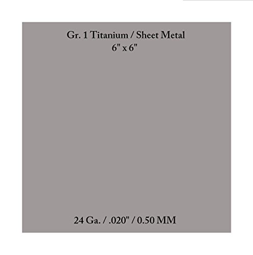 Modern Findings (Tm) SM-24-6-6 Titanium Sheet Metal Gr. One / 24 Ga 6 Inch X 6 Inch cover