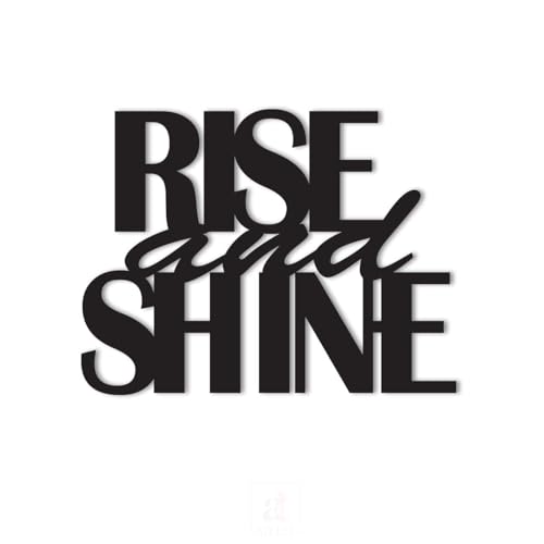 Image of Art Street MDF Plaque Rise And Shine Quote Painted Cutout Ready To Hang Home Decor Wall Art decor (Size 6.9 x 9 Inch)