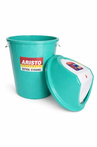 Image of ARISTO Plastic Swing-Lid Garbage Waste Dustbin 32 L, (Green)