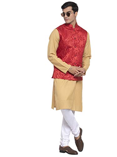 Image of Badoliya & Sons Men's Brocade Zari Nehru Jacket /Waist Coat