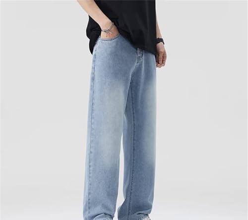 Mens Jeans Four Seasons Straight Leg Casual Loose Lightweight Comfortable Denim Pants Fashion3