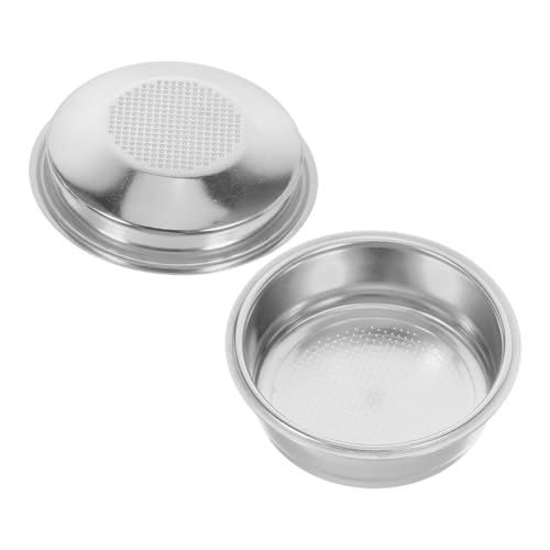 Happyyami 2個ステンレス製コーヒーフィルターバスケット 半自動エスプレッソマシン用 粉末均一散 標準 コーヒーメーカー交換パーツ 家 カフェ