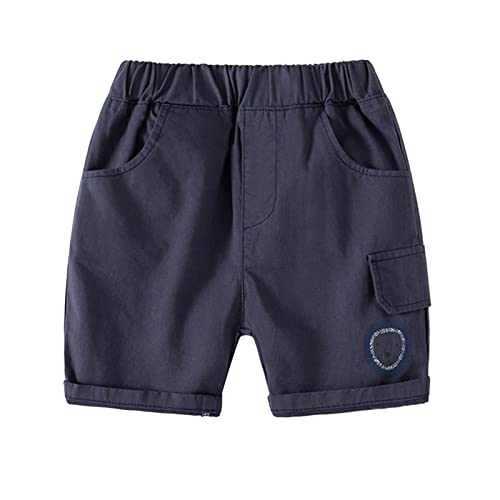 1 to 7 Years Toddler Children Boys Pull On Soild Sports Jogger Workout Cargo Casual Pockets Pants (Navy-3#cs, 4-5 Years)