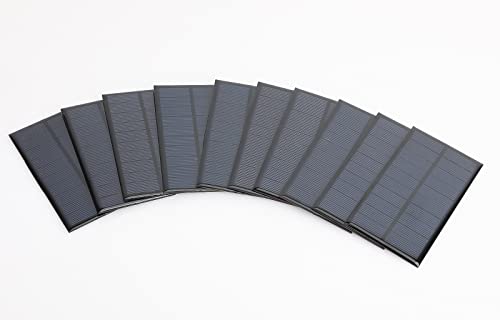FellDen 5V Micro Solar Panels, 10PCS 5V 200MA Solar Cells Kit Polycrystalline Solar Panels 110mmx60mm / 4.33''x 2.36''