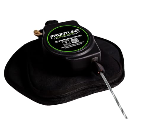 Image of Frontline RPG081RLE 8' Leading Edge Cable SRL with Steel Rebar Hook | Lightweight, Durable | Sharp & Smooth Edge Compatible | Energy Absorber Backpack | 310 lbs Capacity | ANSI & OSHA Compliant