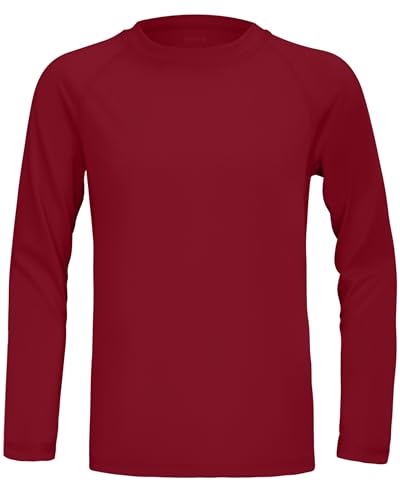 Image of Boys UPF 50+ Rash Guard Swim Shirt, Kids Youth Long Sleeve Sun Protection UV Rashguard Shirts for Water Surfing Beach