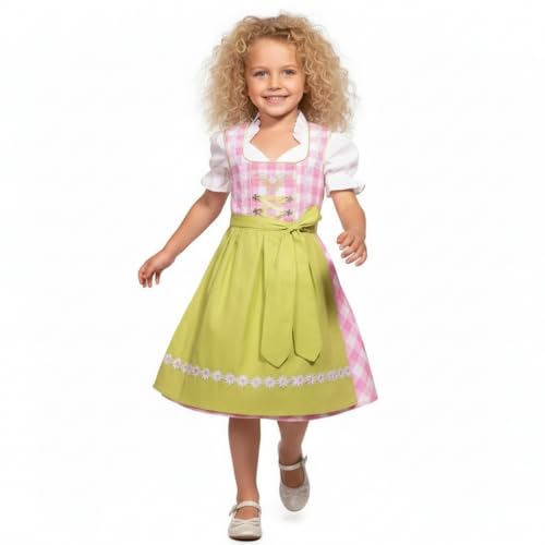 Kiddy Tracht 3tlg. Mädchen Dirndl Kinder Kleid kariert KD-134/152
