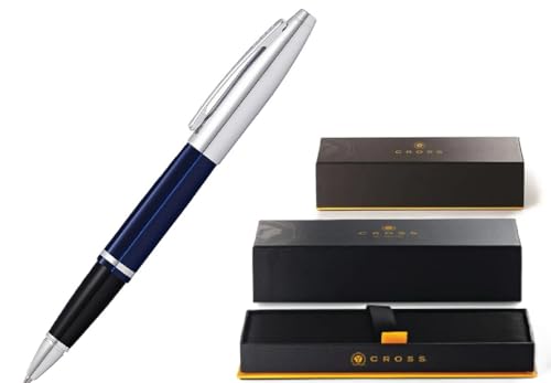 Image of Cross Calais Chrome /Blue Lacquer Rollerball (AT0115S-3)