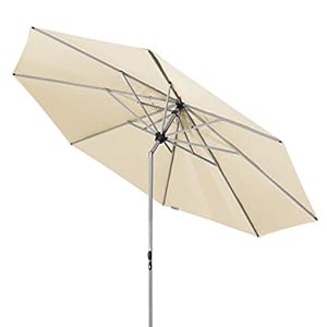 Doppler Active telescoop, innovatieve parasol, ideaal voor terras en tuin, opvouwbaar, ca. 340 cm. naturel