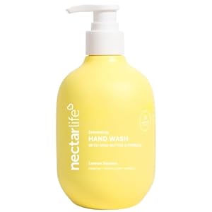 Nectar Life Hand Wash 14oz, Exfoliating and Moisturizing Hand Soap with Volcanic Pumice, Jojoba Oil & Shea Butter, Lemon Scent